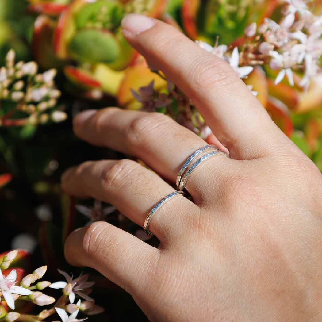 Hammer Finish Stacking Rings: Bronze / 7