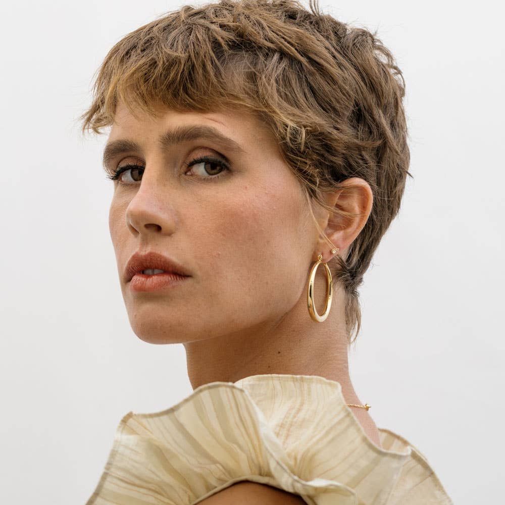 Large Maria Hoops: Gold