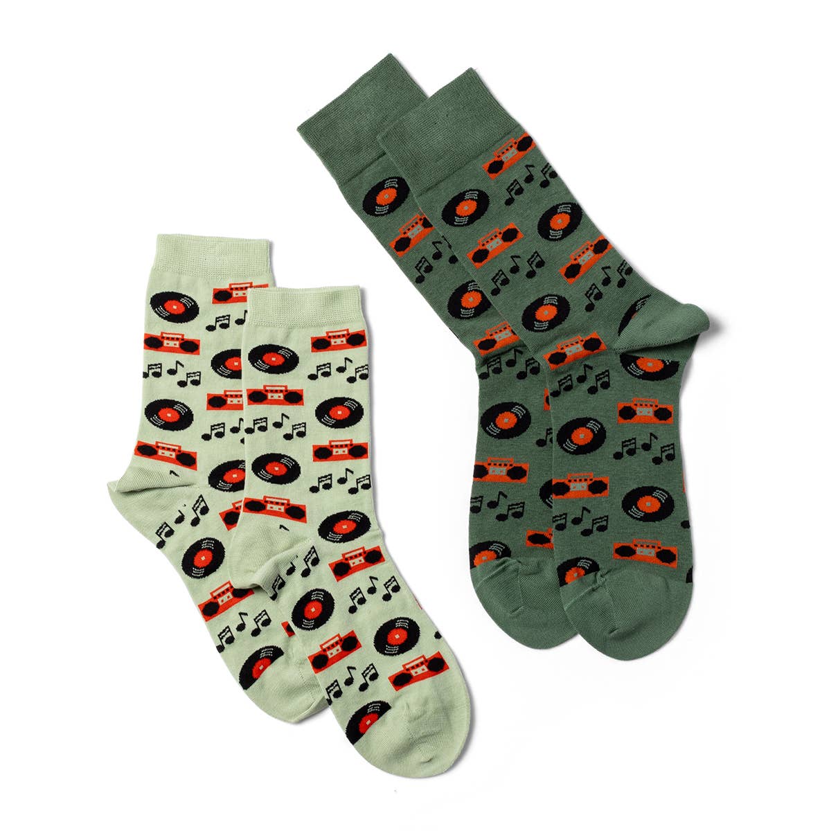 Music Crew Socks | Vinyl Record & Music Lover Gift | Small
