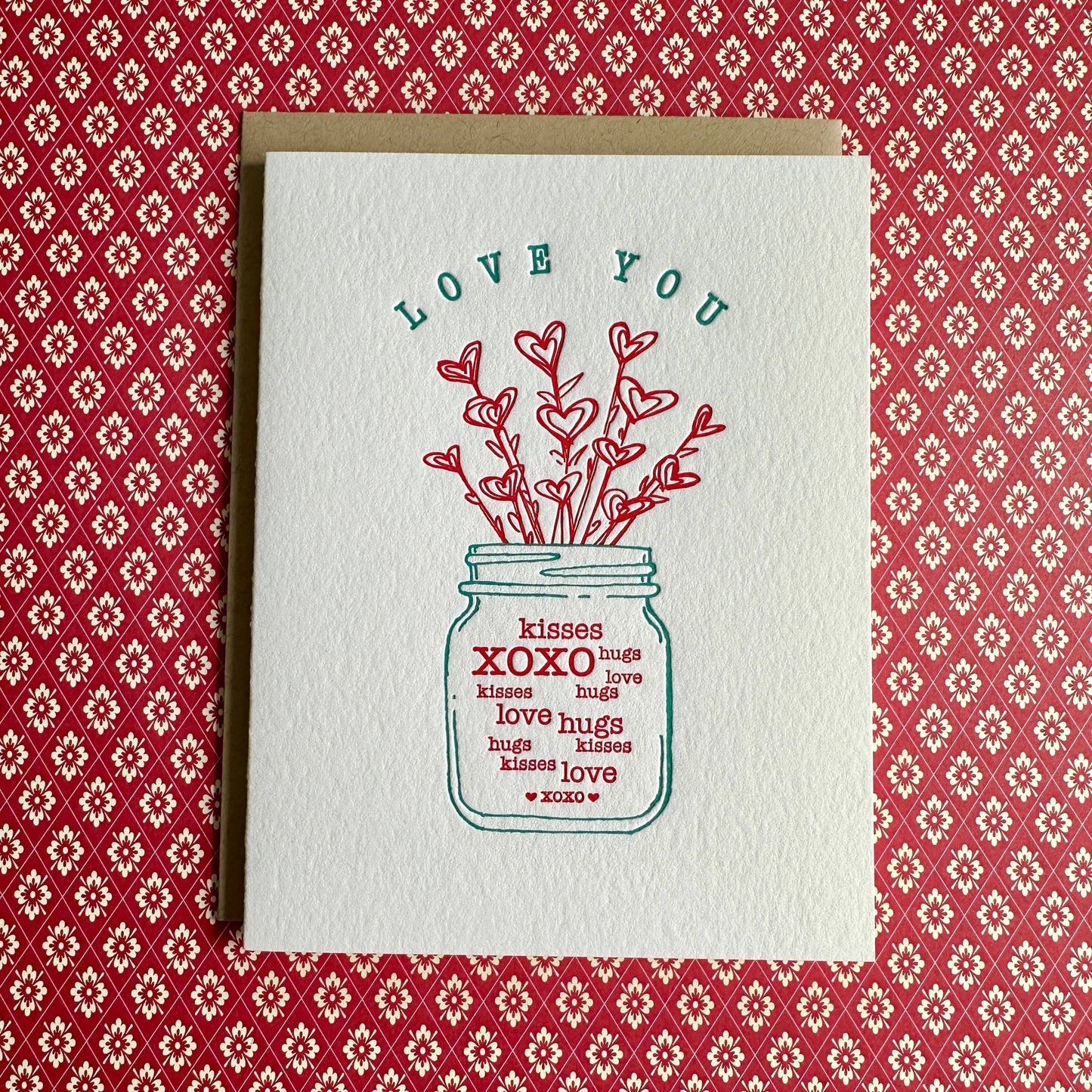 Love Jar of Hearts - letterpress card