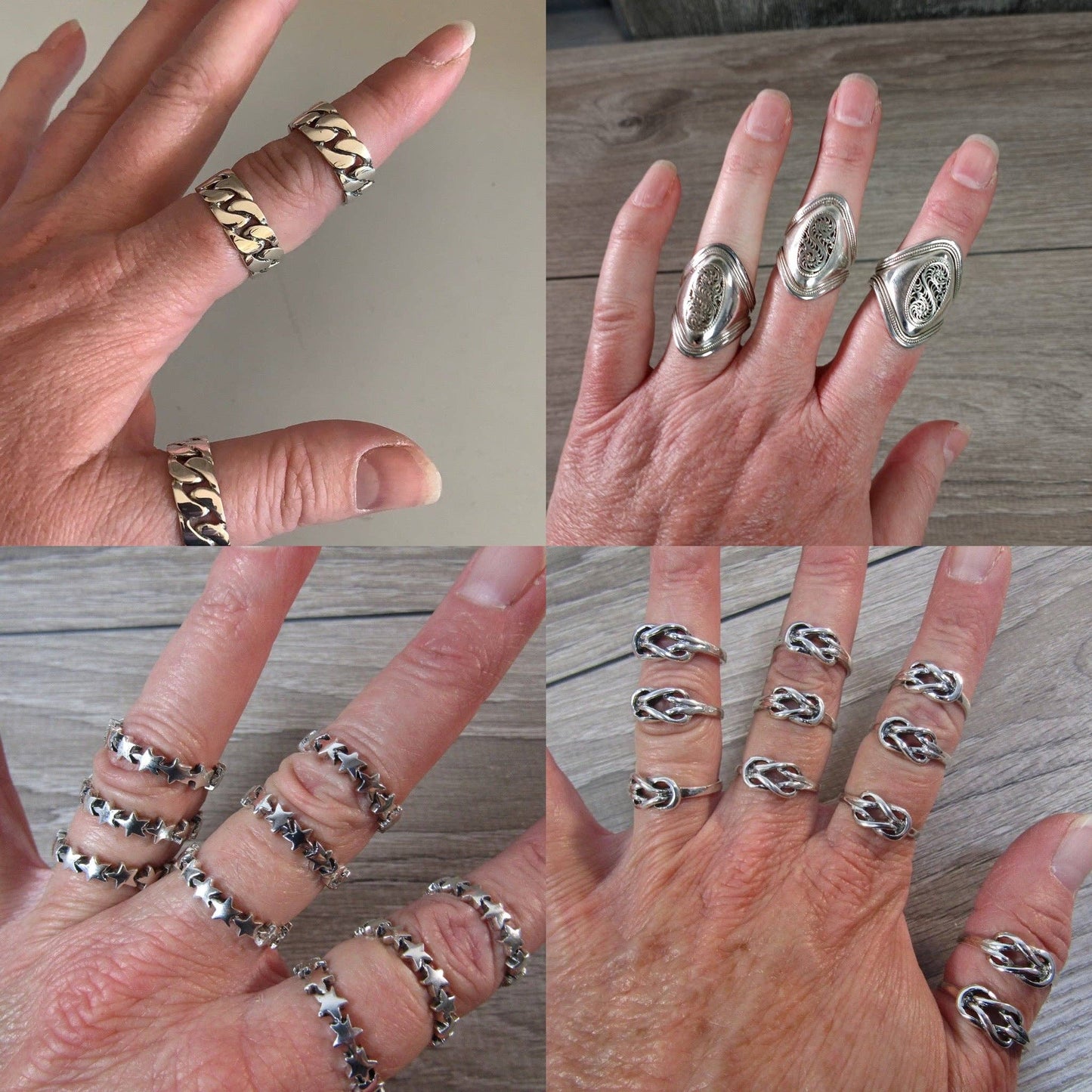 Sterling Silver Rings Stacking and Bands: Puzzle