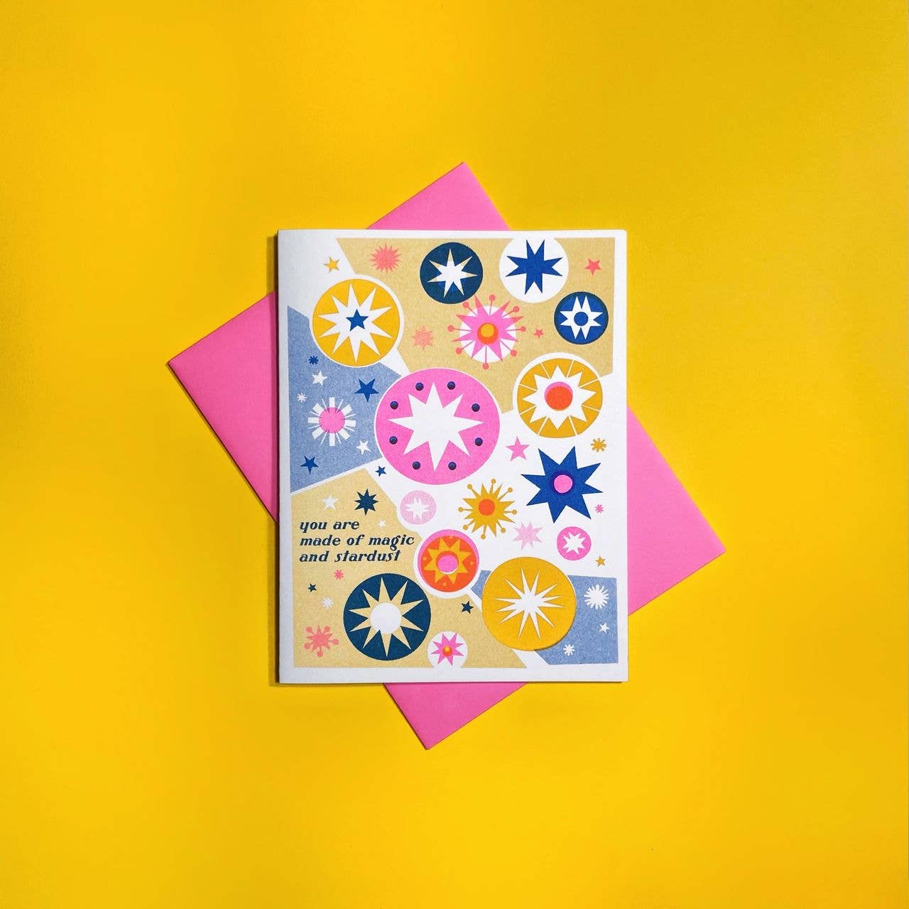 Magic and Stardust- Cute Risograph Greeting Card