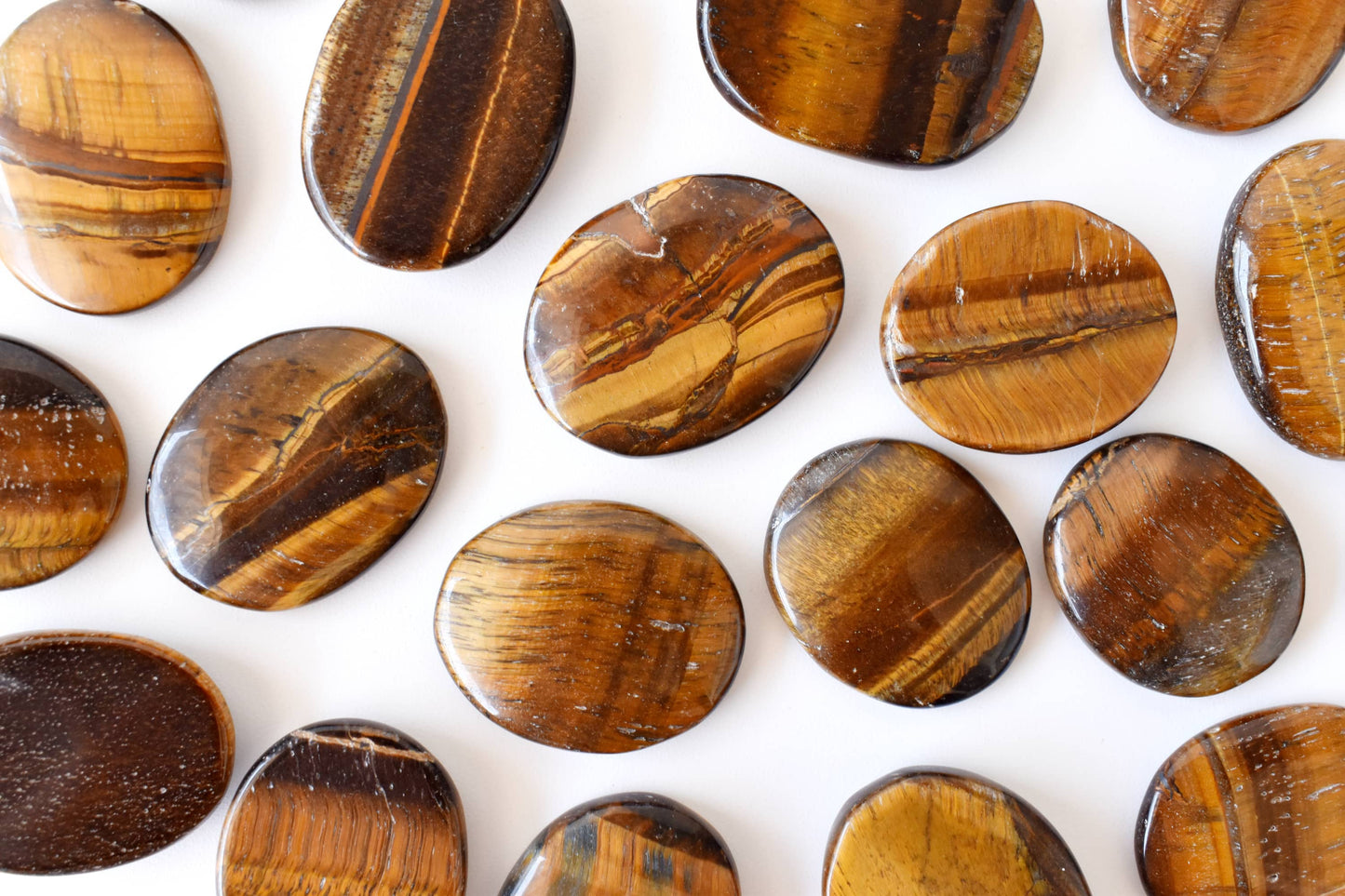 Palm Stones | Tiger Eye | Thumb Crystal | Pocket Gemstones: Thumb Indent (Worry Stone)