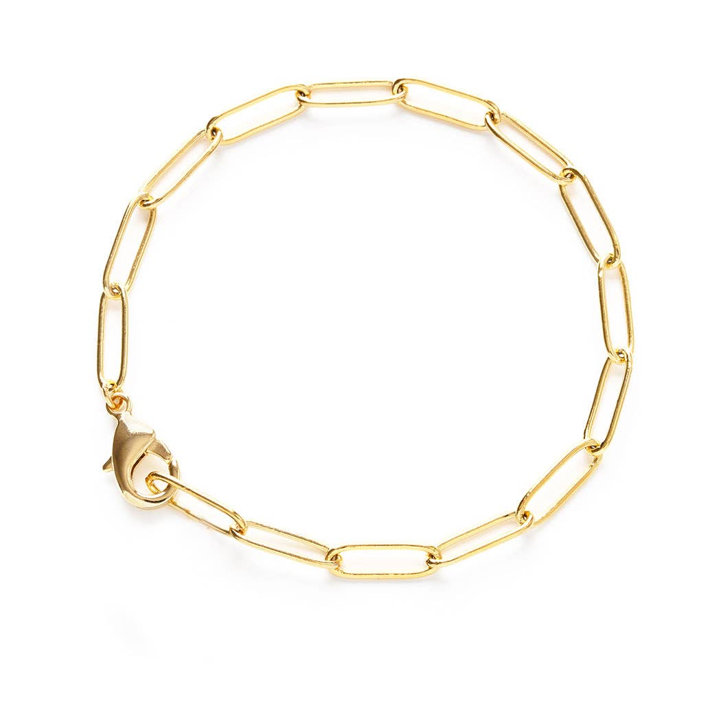 Paperclip Chain Bracelet: Gold