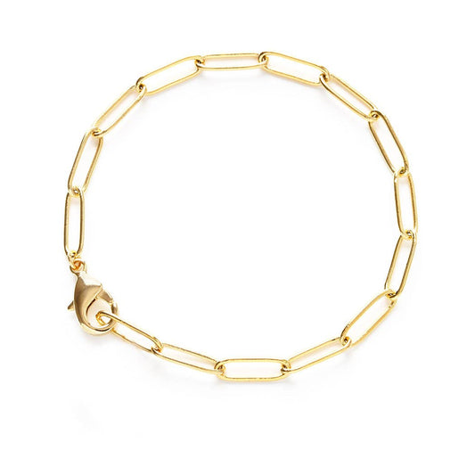 Paperclip Chain Bracelet: Gold