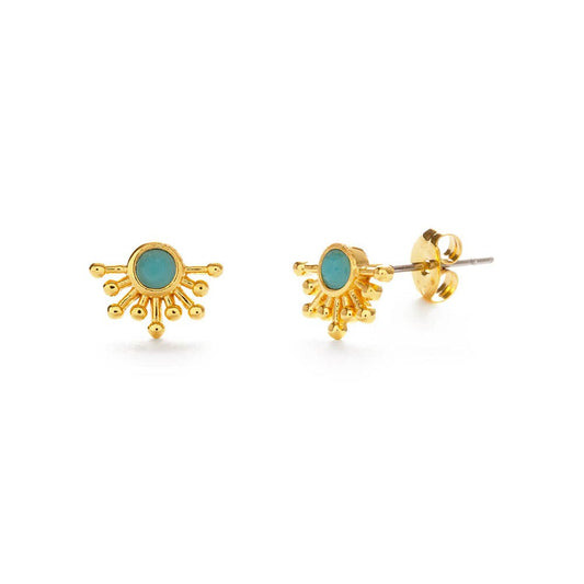 Rays of Light Stud Earrings: Turquoise