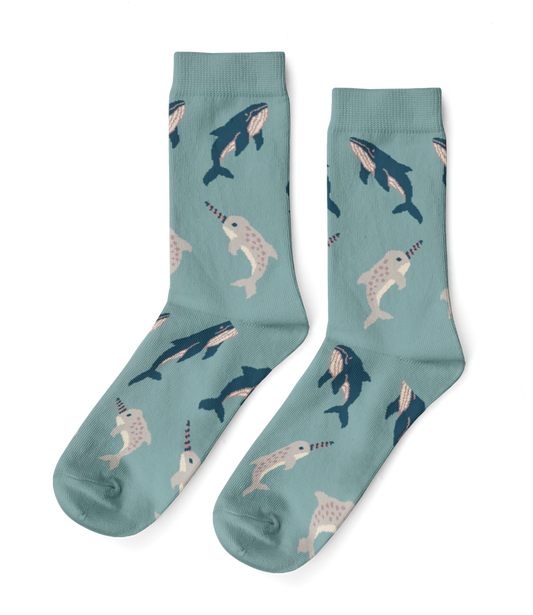 Whale & Narwal - Small Crew Socks - NEW CURIO