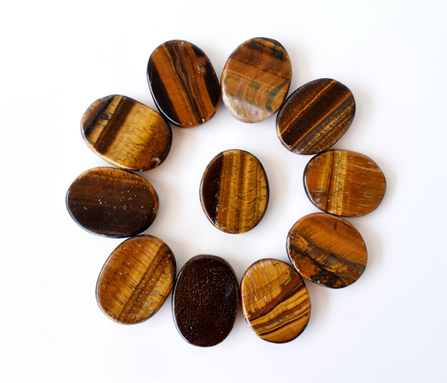 Palm Stones | Tiger Eye | Thumb Crystal | Pocket Gemstones: Thumb Indent (Worry Stone)