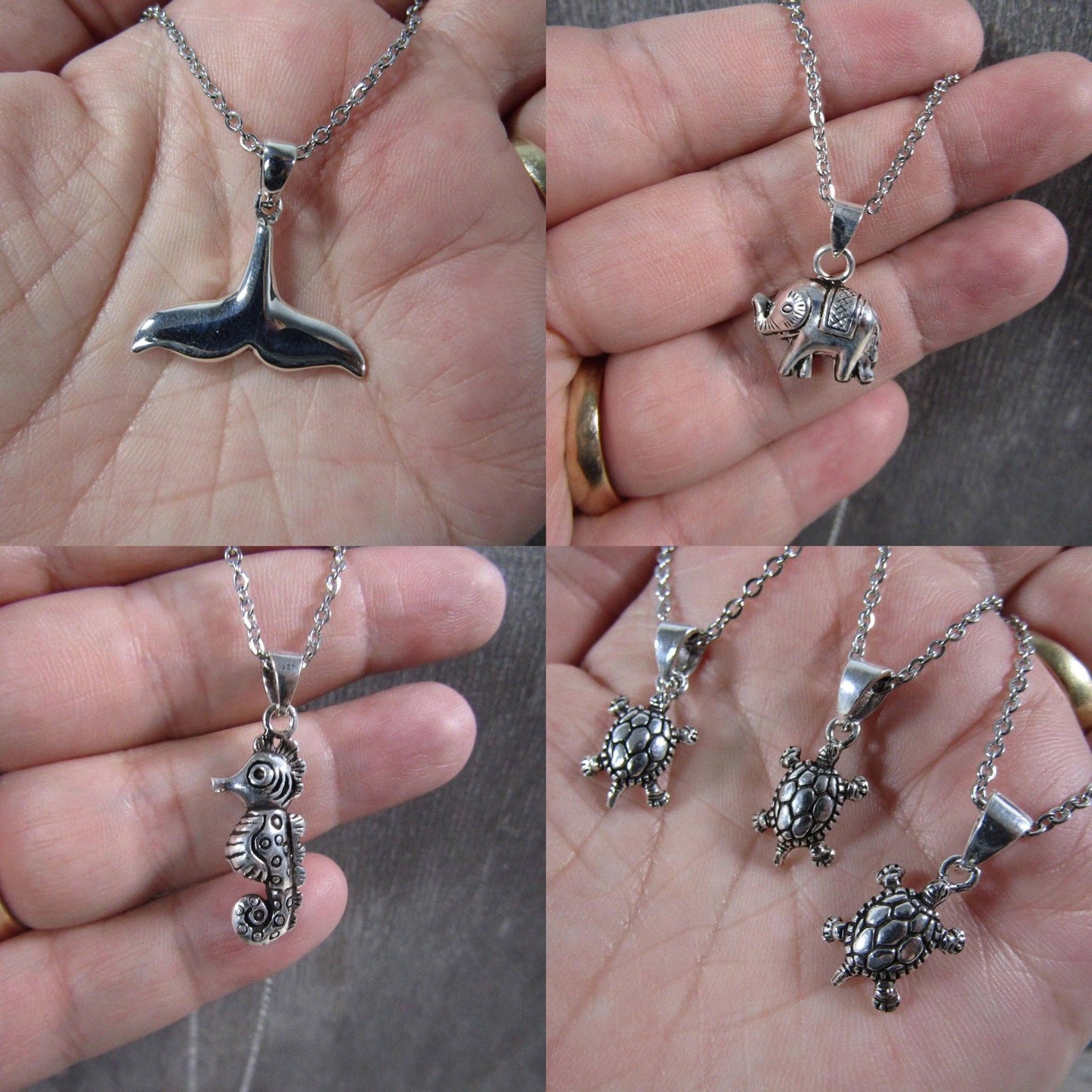 Sterling Silver Charm Pendants: Turtle