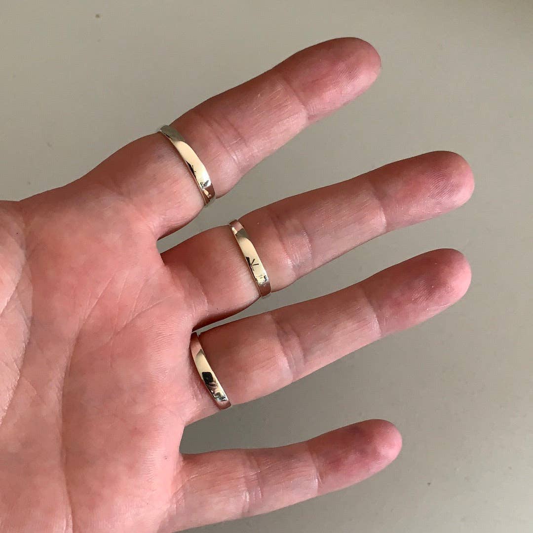 Sterling Silver Flower of Life Rings: Round Larger