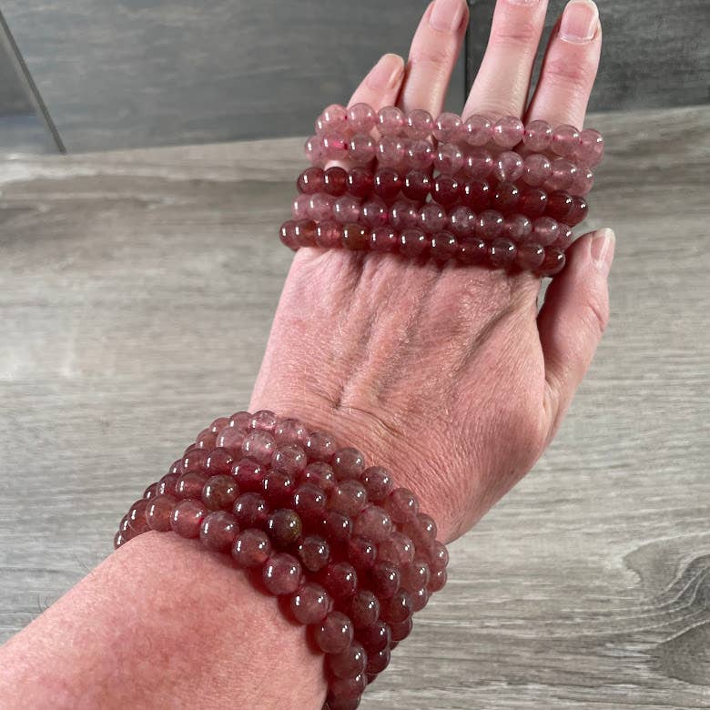 8mm Round Gemstone Beaded Bracelets – Assorted Crystals Bulk: Aventurine