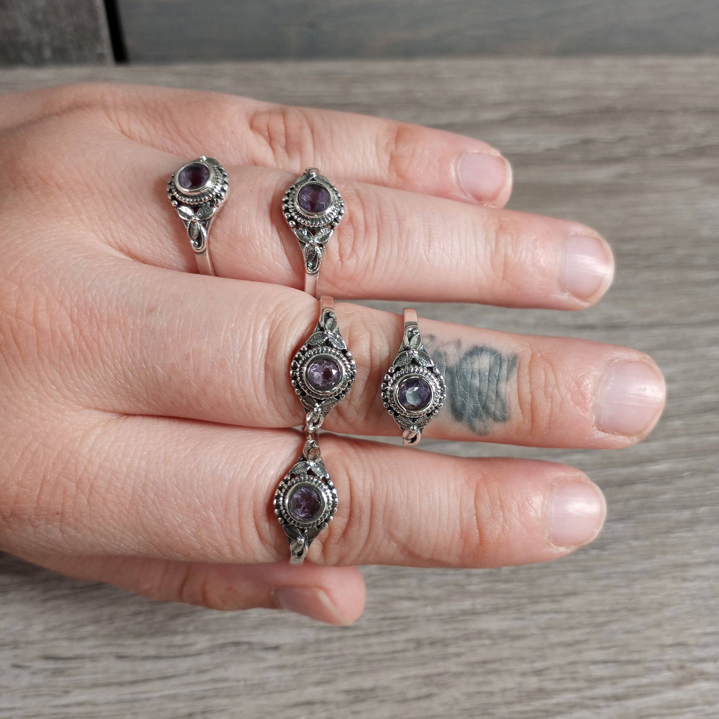 gemstone sterling silver ring