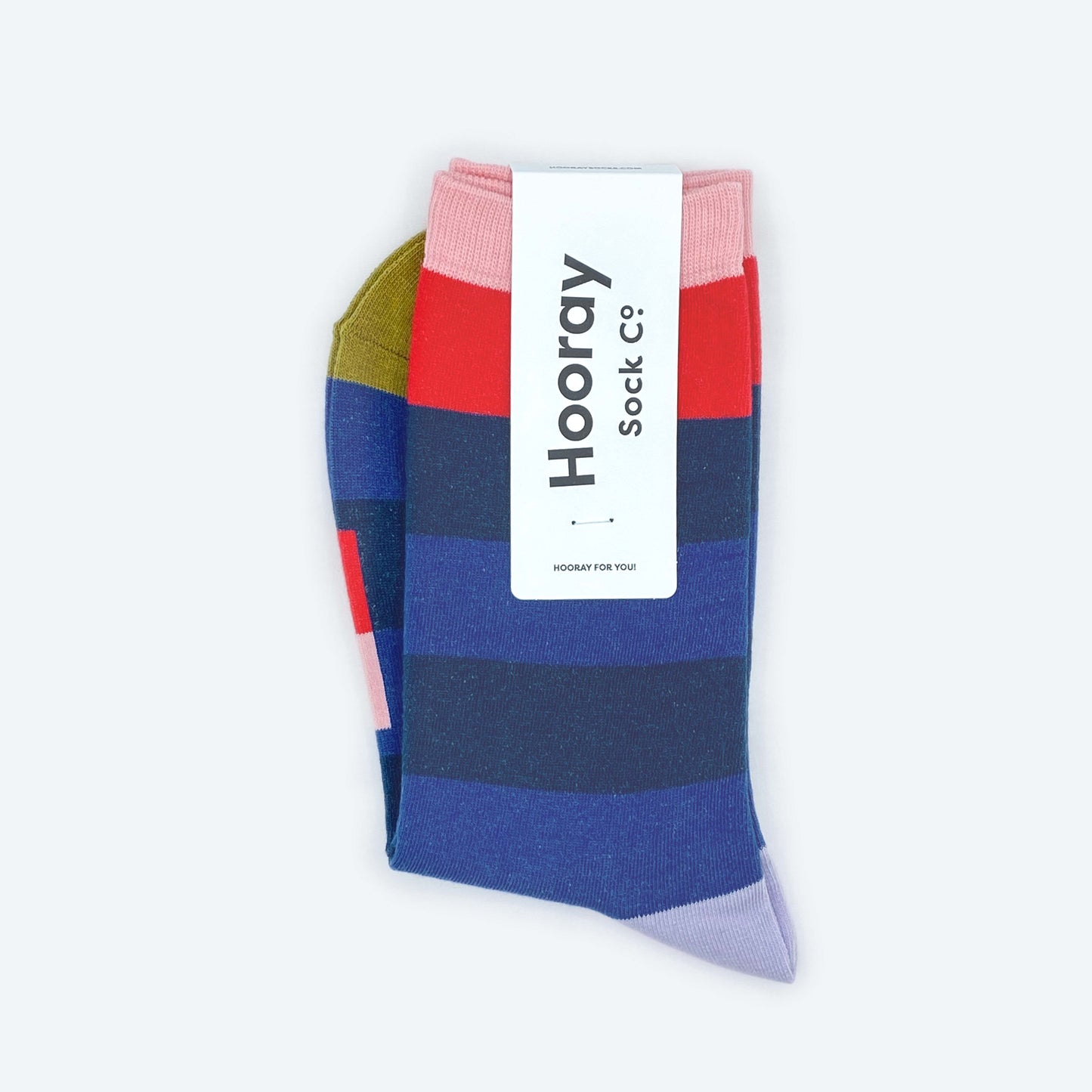 Fillmore Blue Striped Crew Length Unisex Socks: Small (Women's 4 - 10)