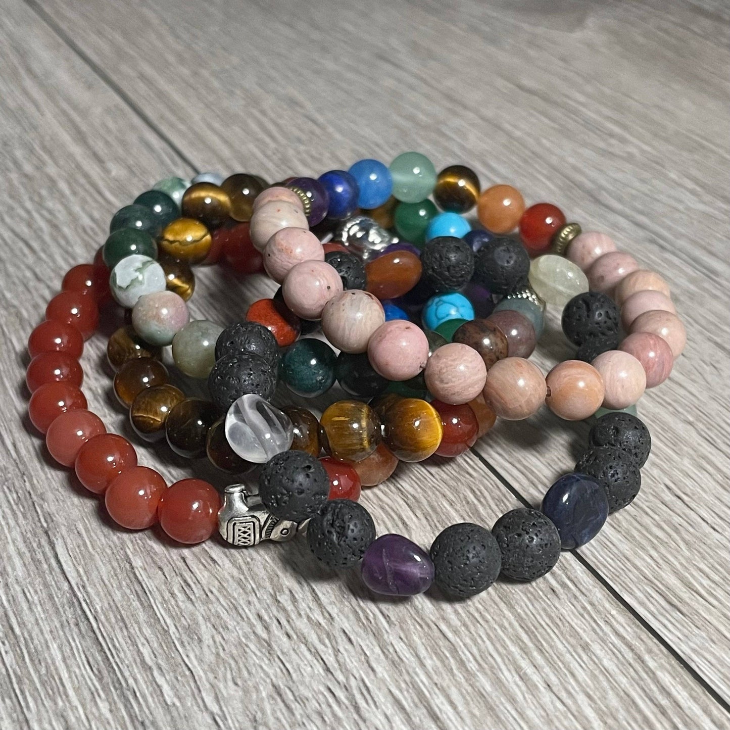 Gemstone Chakra Healing Bracelets 8mm - Wholesale: Lava Buddha