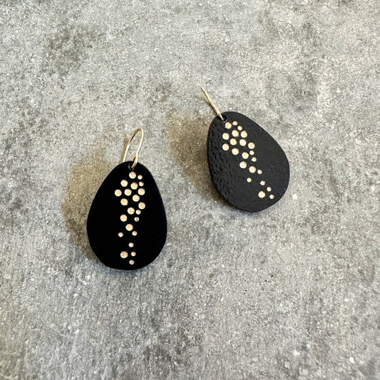 Earrings - Galaxy Drop: Black & Blue