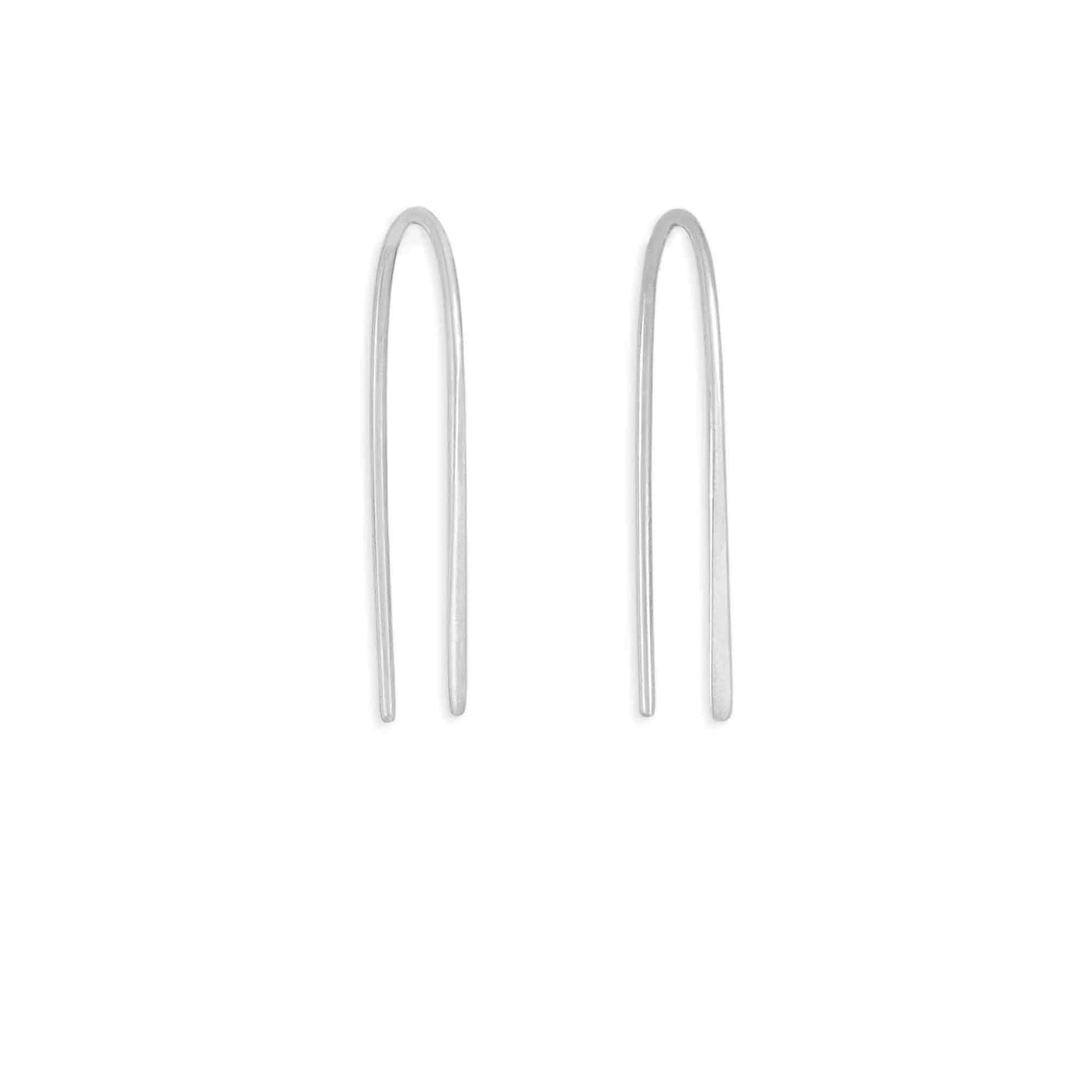 Sterling Silver or Gold Plate Arc Earrings 23x7mm: Sterling Silver