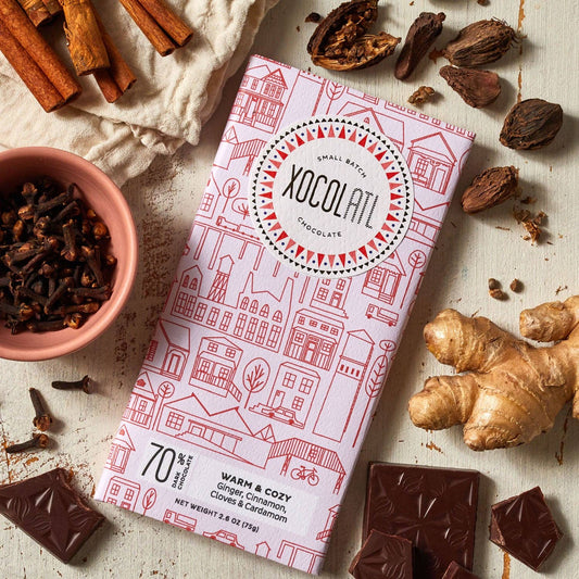 Warm & Cozy Ginger Spiced Dark Chocolate Bar