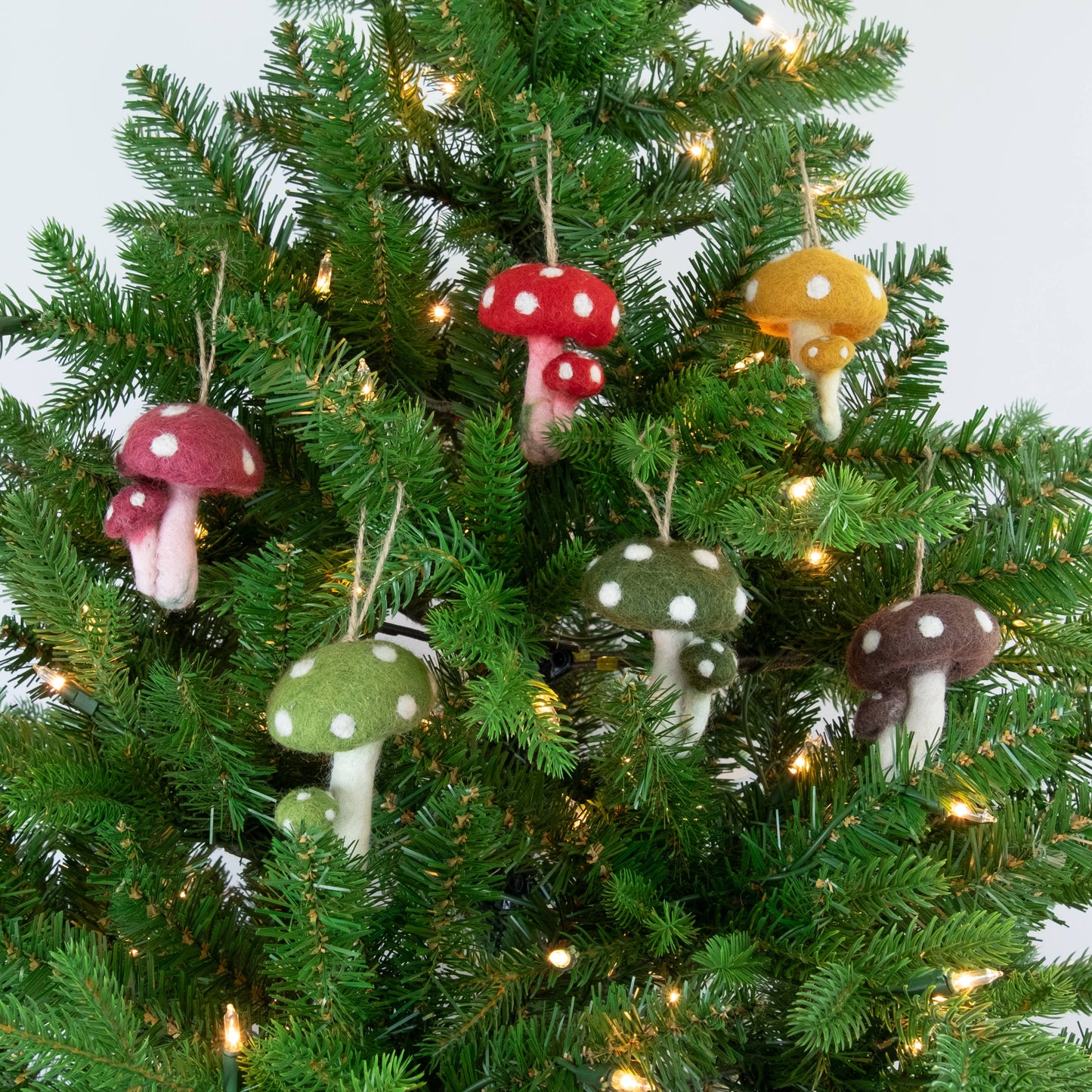 Ornament - Felt Mushrooms - 6 Assorted Pieces