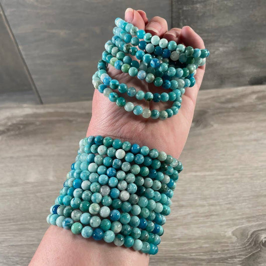 Gemstone Beaded Stretch Bracelets 6mm  - Heminmorphite