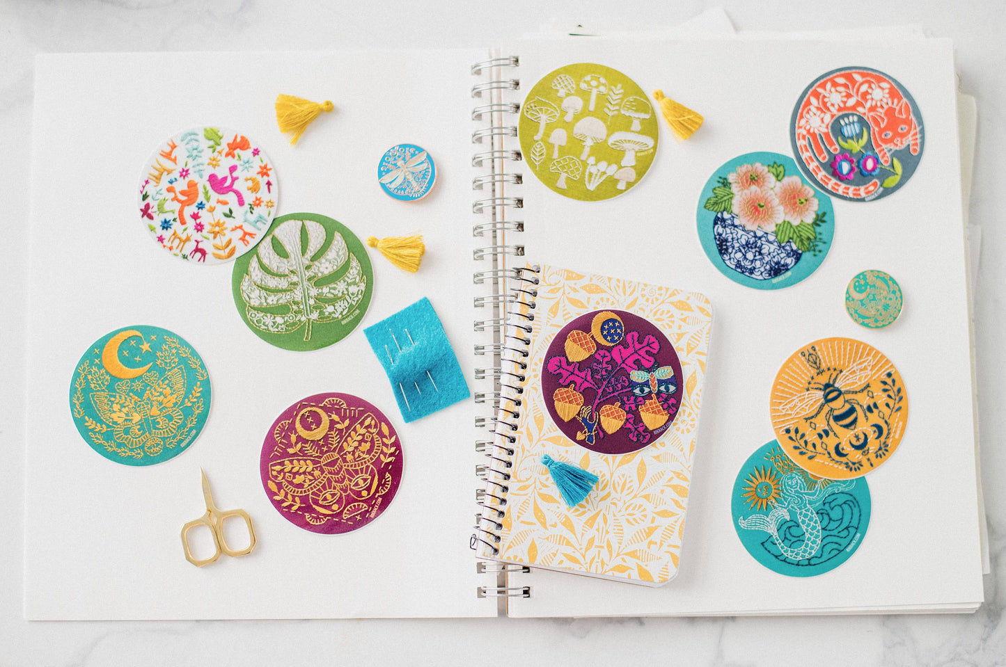 Lunar Moth 3" vinyl circle sticker