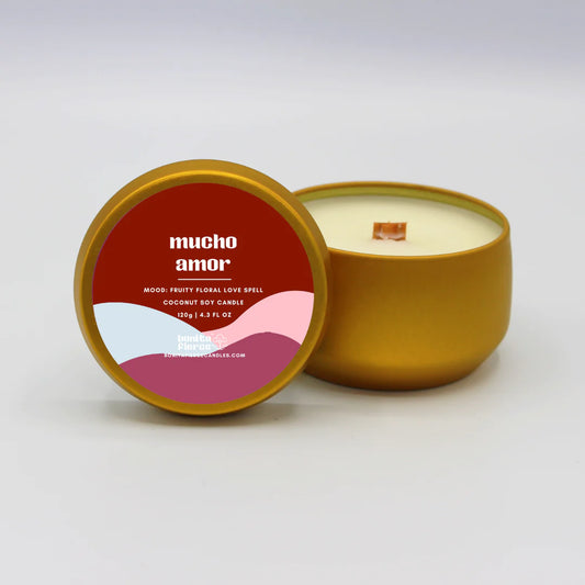 Mucho Amor small brass candle