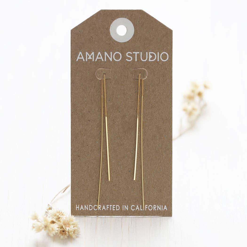 Needle and Thread Earrings: Sterling Silver Plate