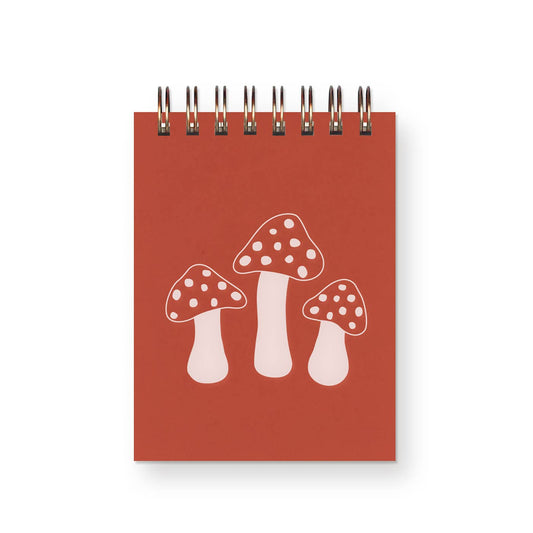 Mushroom Mini Jotter Notebook: Canyon Cover | White Ink