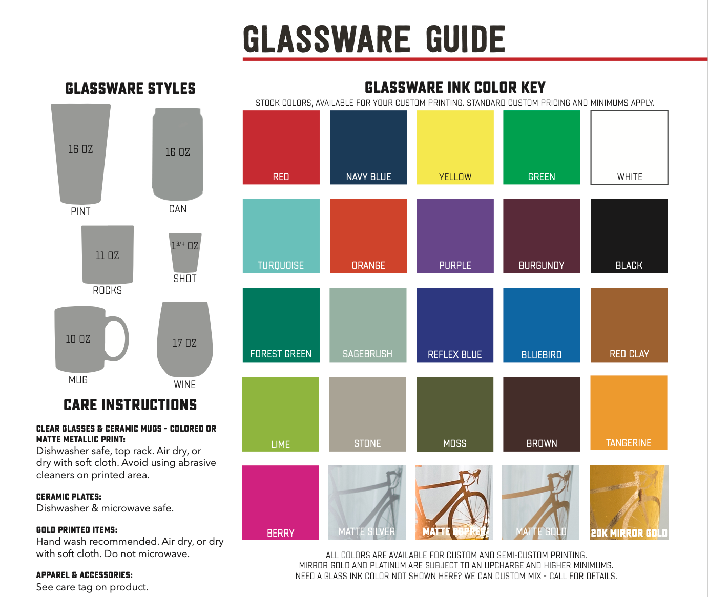 Bicycle Pint Glasses: Assorted