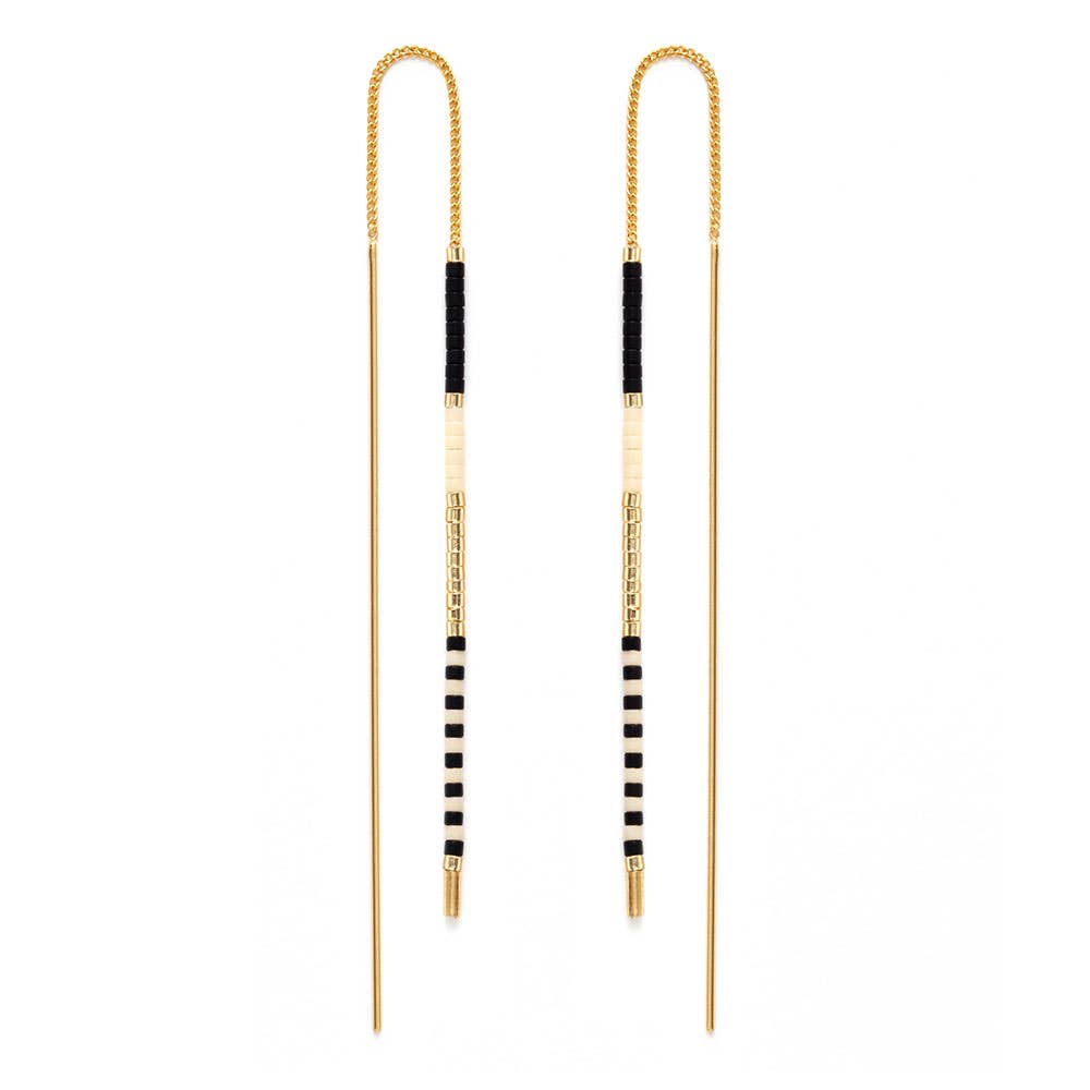Miyuki Seed Bead Threader Earrings: Seashore