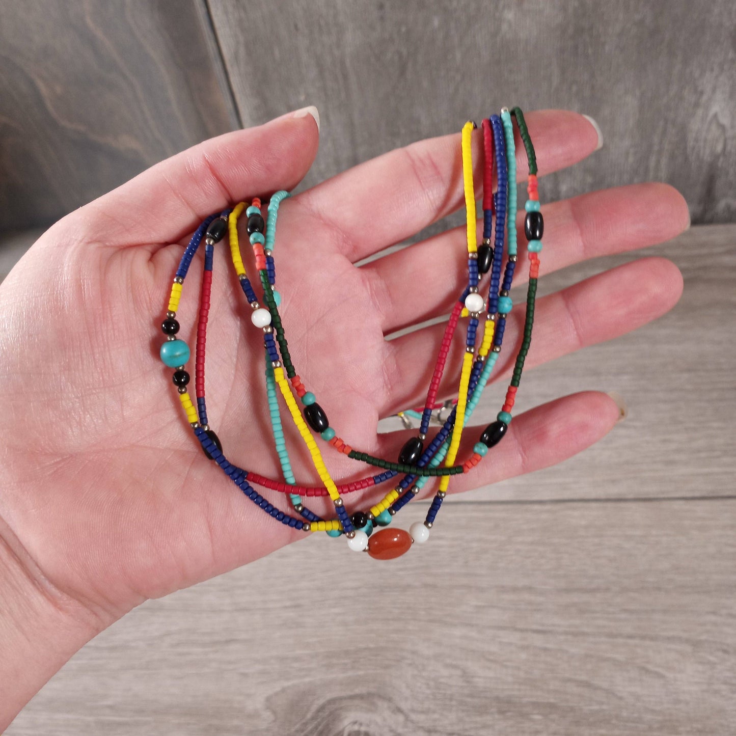 Handcrafted Assorted Wooden Beaded Necklaces - Boho Jewelry