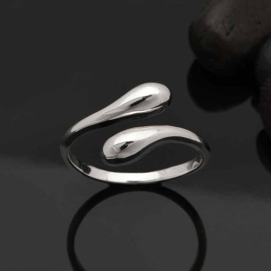 Sterling Silver Adjustable Teardrop Ring