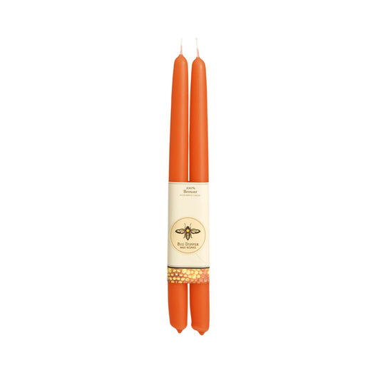 100% Pure Beeswax Tapers: Pumpkin / Standard (12" x 7/8")