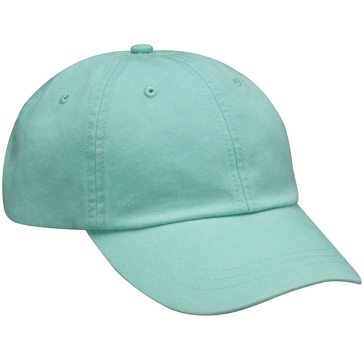 East Rock Text Script Dad Hat -  Embroidered Ball Cap: Seafoam / Navy Text