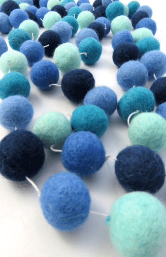 Hand-felted Decorative Ball Garlands: RainbowOrder