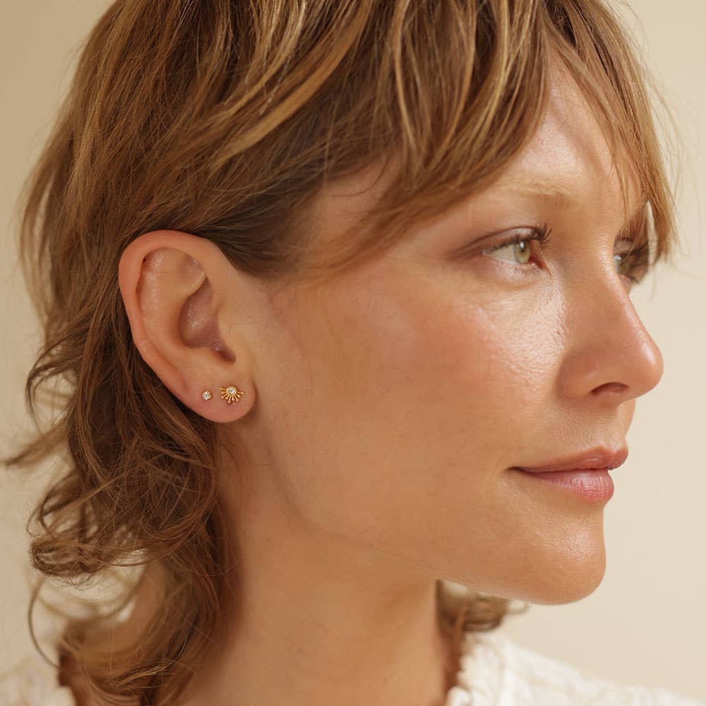 Rays of Light Stud Earrings: Turquoise