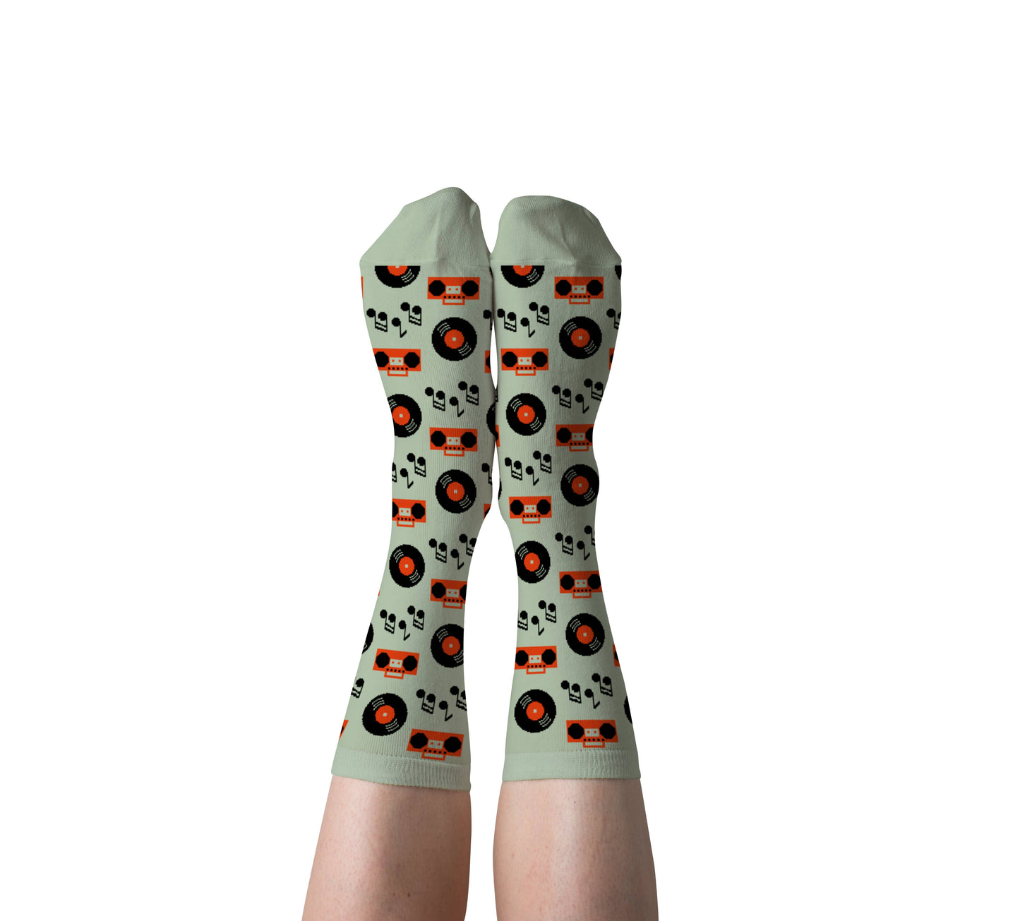 Music Crew Socks | Vinyl Record & Music Lover Gift | Small