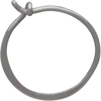 Sterling Silver Half Hammered Circle Earring Hoops: 30mm