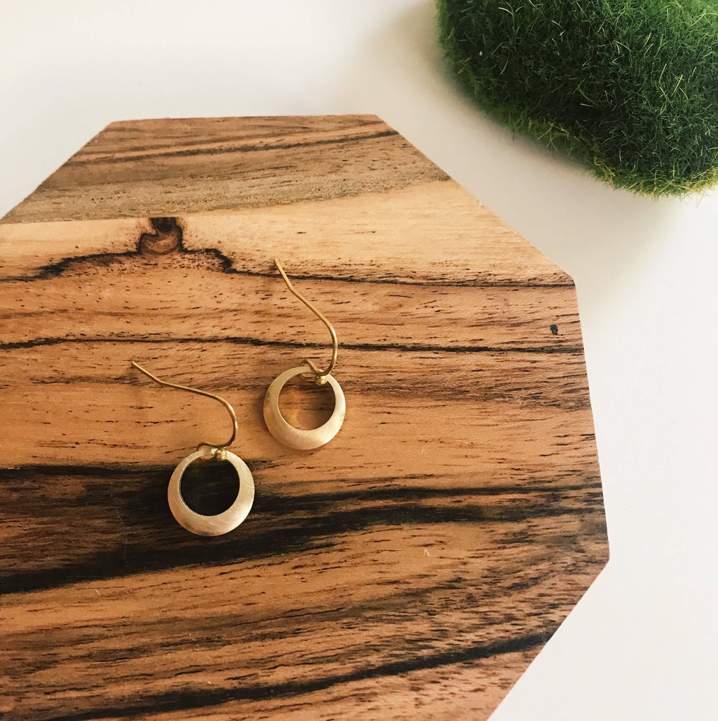 Small simple brass hoop earrings
