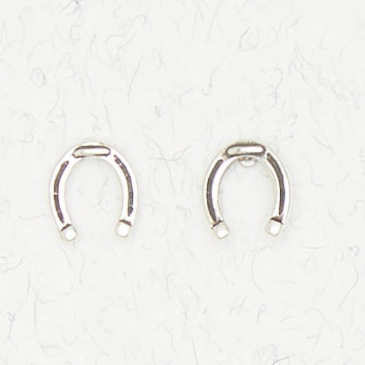 Sterling Silver Ear Studs - Horse Shoe - Minimalist Style: Sterling Silver