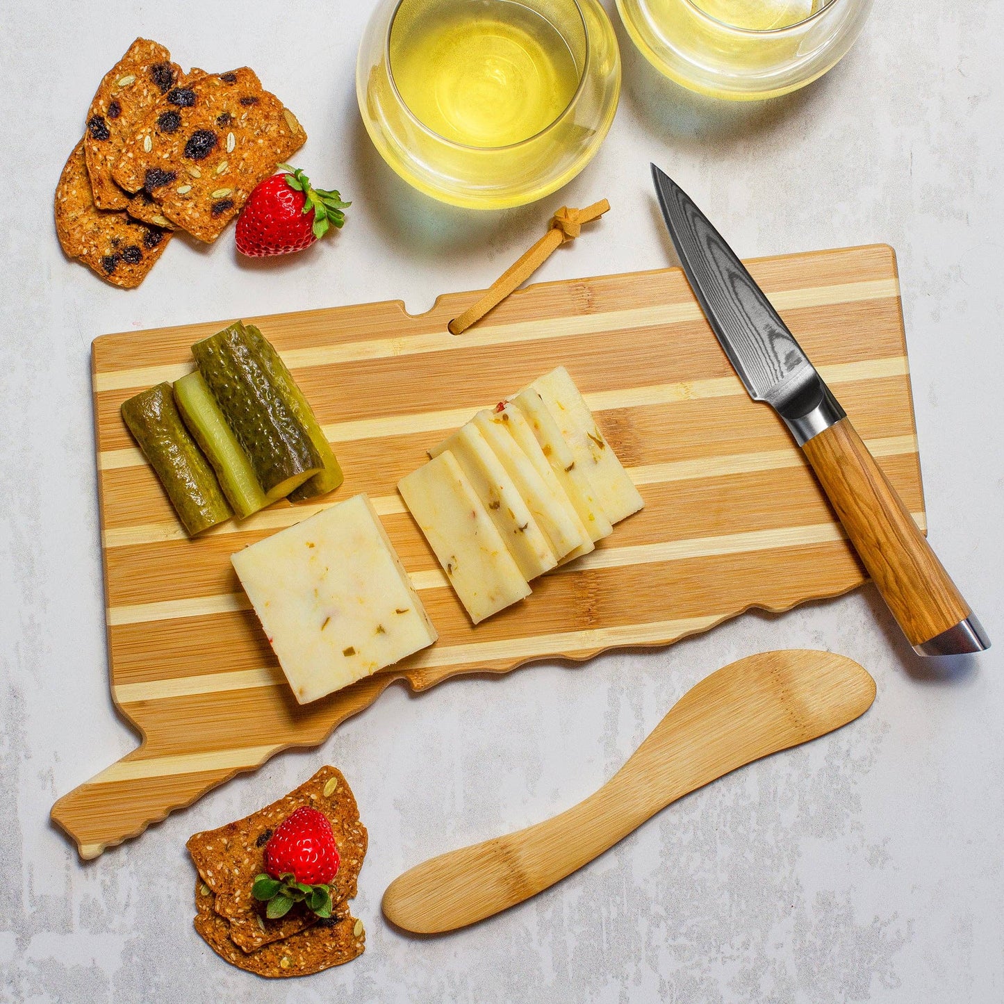 Connecticut Charcuterie Board & Cheese Spreader Knife Set