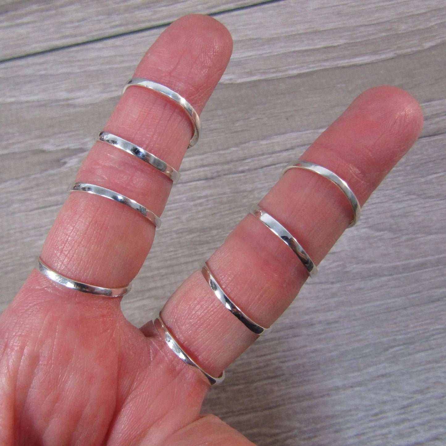 Sterling Silver Rings Stacking and Bands: Buckle