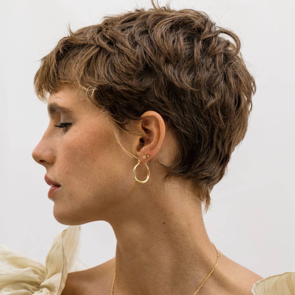 Small Maria Hoop Earrings: Silver