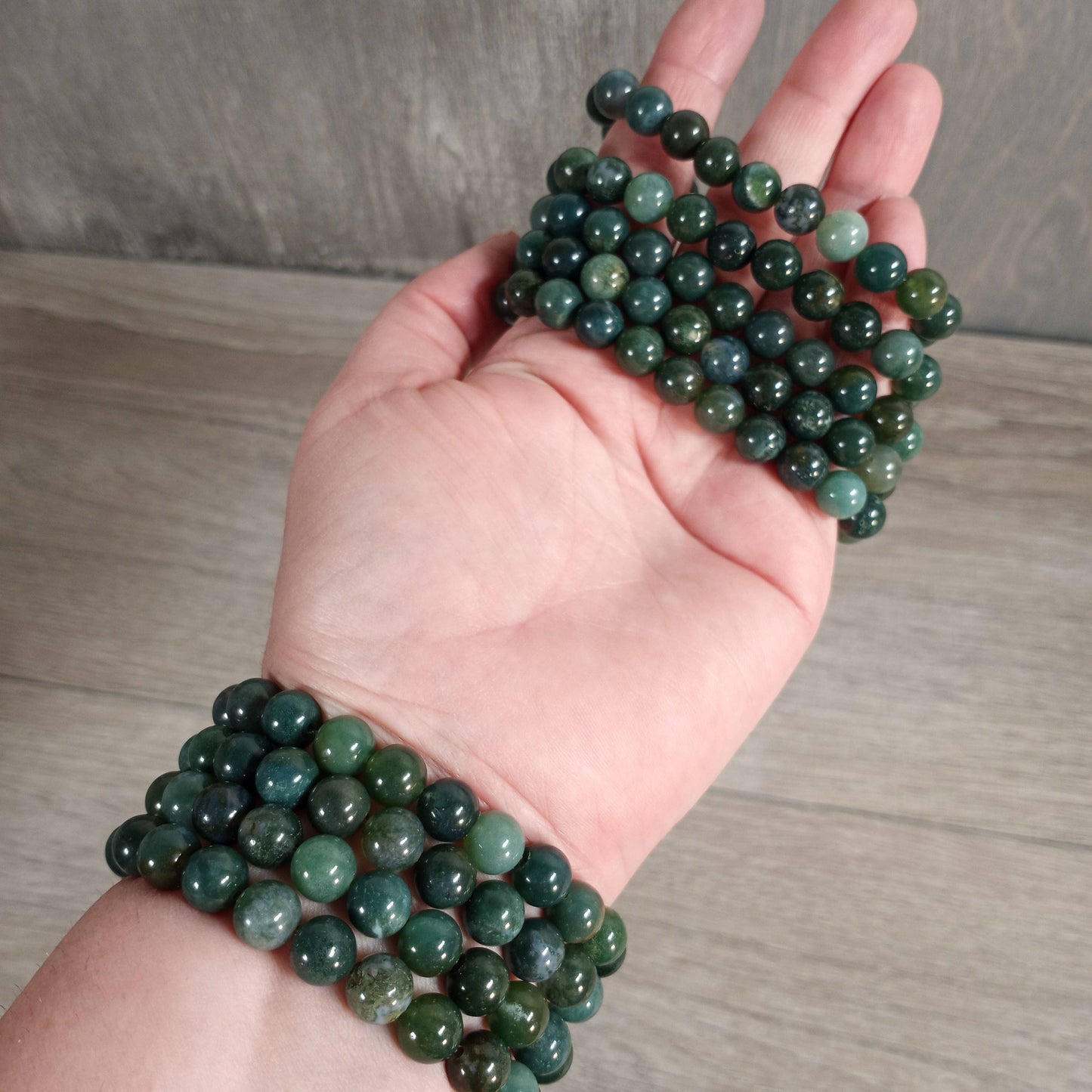 8mm Round Gemstone Beaded Bracelets – Assorted Crystals Bulk: Strawberry Quartz