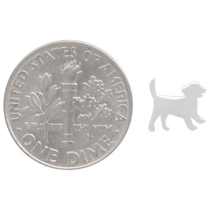 Sterling Silver Puppy Post Earrings 7x8mm