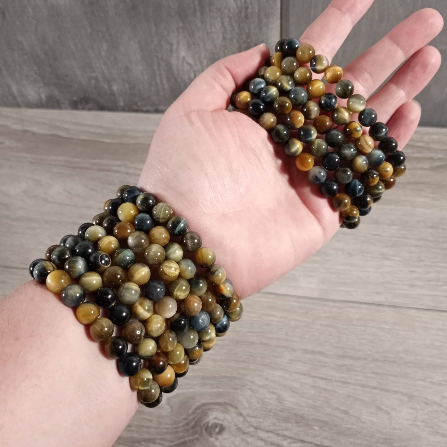 8mm Round Gemstone Beaded Bracelets – Assorted Crystals Bulk: Lavastone