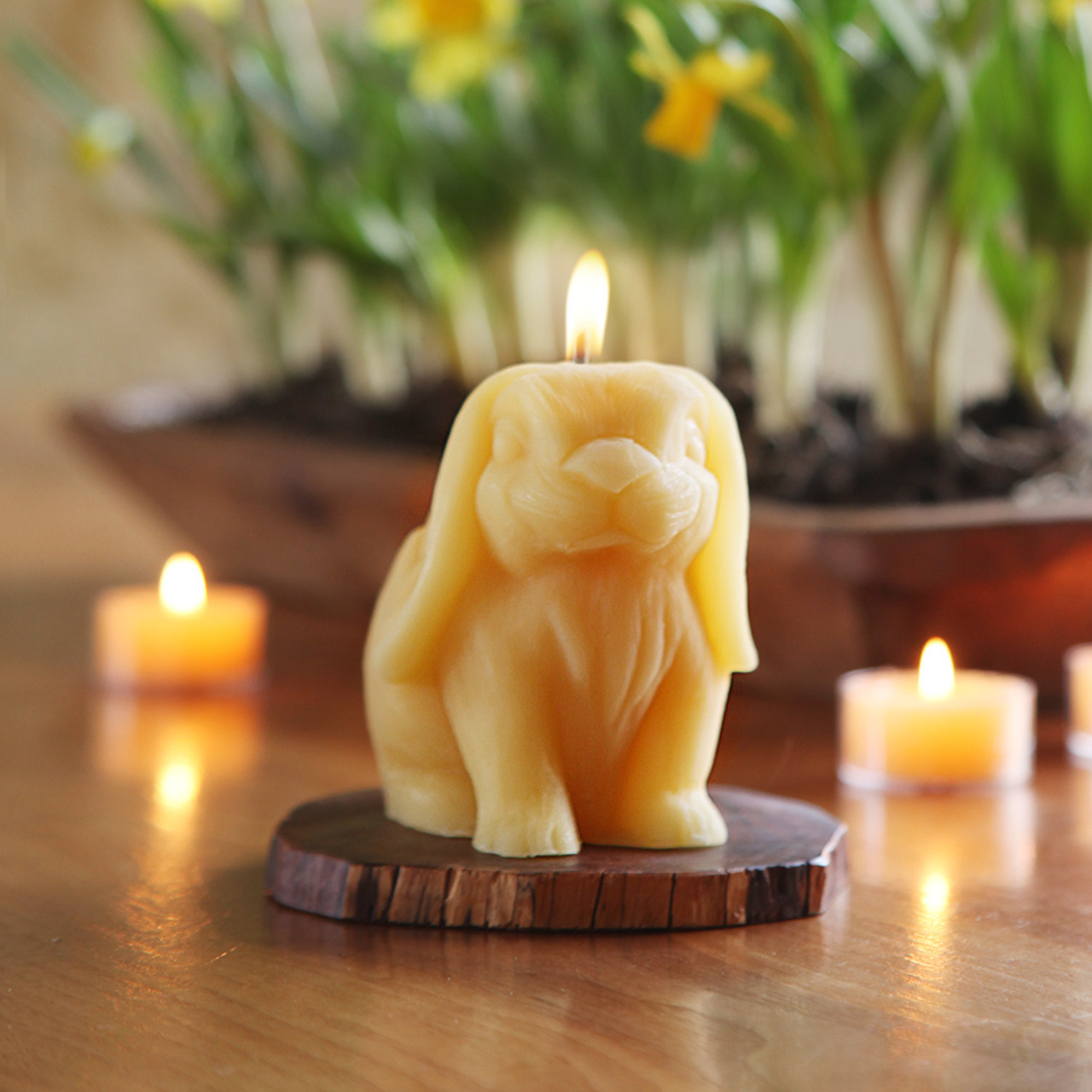 Bunny Candle – Pure Beeswax – Handcrafted Spring Decor