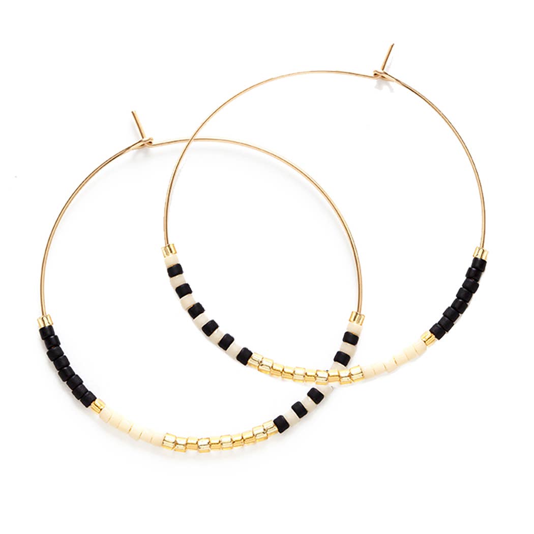 Japanese Seed Bead Hoops- multiple colorways: Champagne