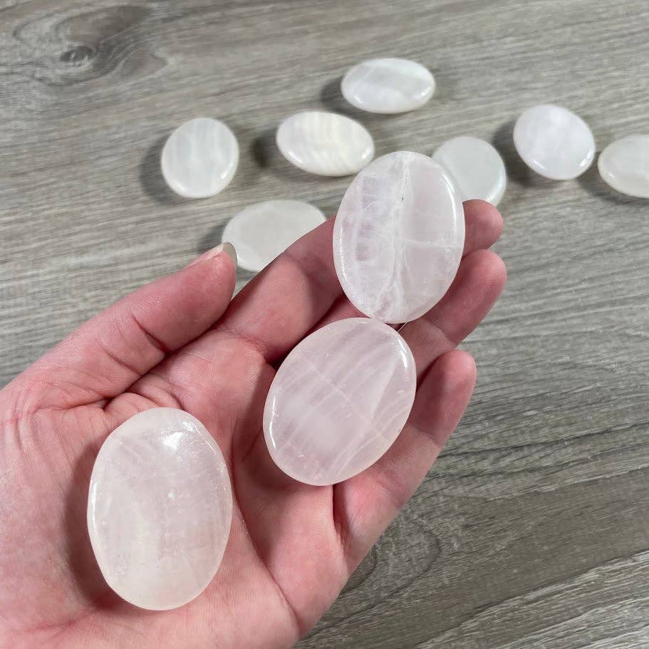 Gemstone Palm Stones 45mm – Bulk Crystal Supplies: Assorted (may be man made dyed or treated)