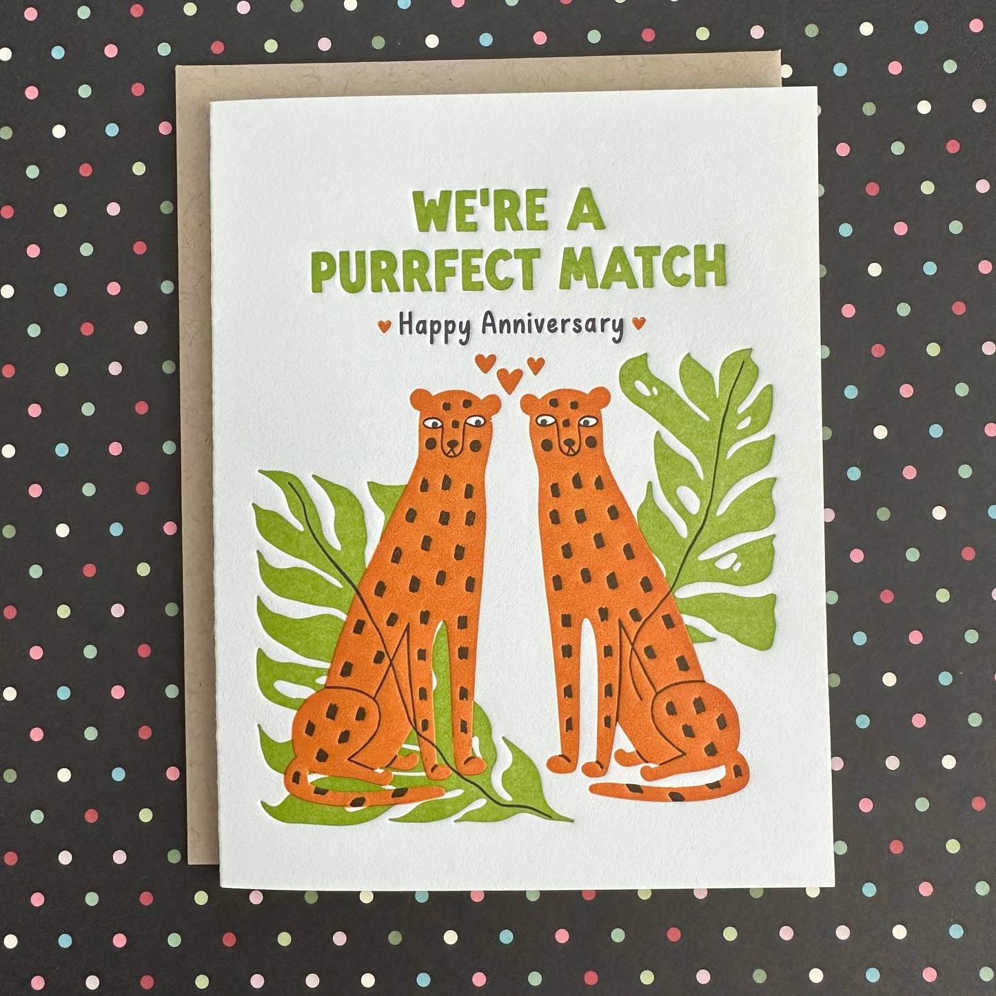 Anniversary Cheetah- letterpress card