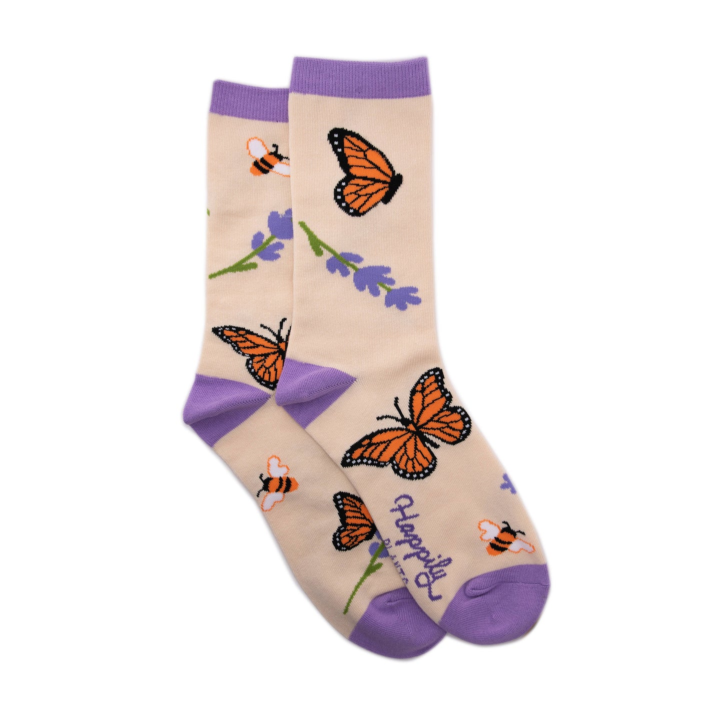 Monarch Butterfly & Honey Bees Socks - Cotton Blend